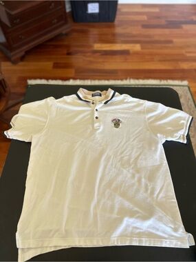 La Mode Classic White Polo Shirt Senior Masters with Navy Trim - Mens XL